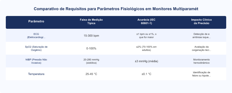 Diagrama técnico: Análise da Precisão e Exibição de Parâmetros em Monitores Mindray