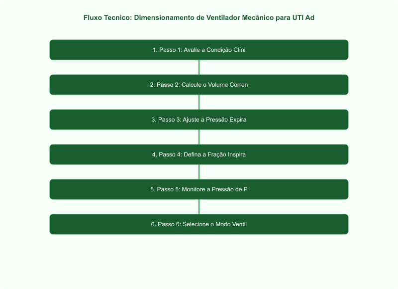 Diagrama técnico: Dimensionamento de Ventilador Mecânico para UTI Adulto: Parâmetros AMIB e IEC 60601-1