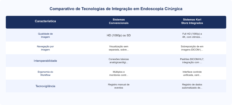 Diagrama técnico: Integração de Vídeo HD e Navegação em Endoscopia Karl Storz