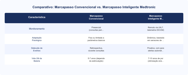 Diagrama técnico: Marcapassos Inteligentes Medtronic: Monitoramento Remoto e Adaptação Fisiológica